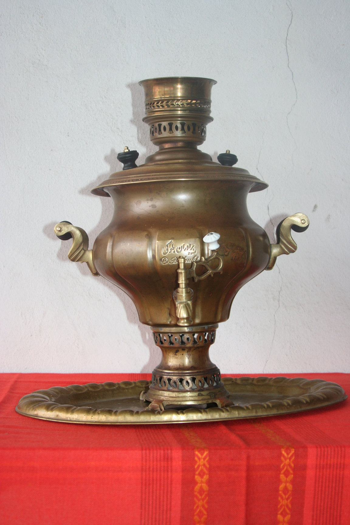 Old copper teapot samovar