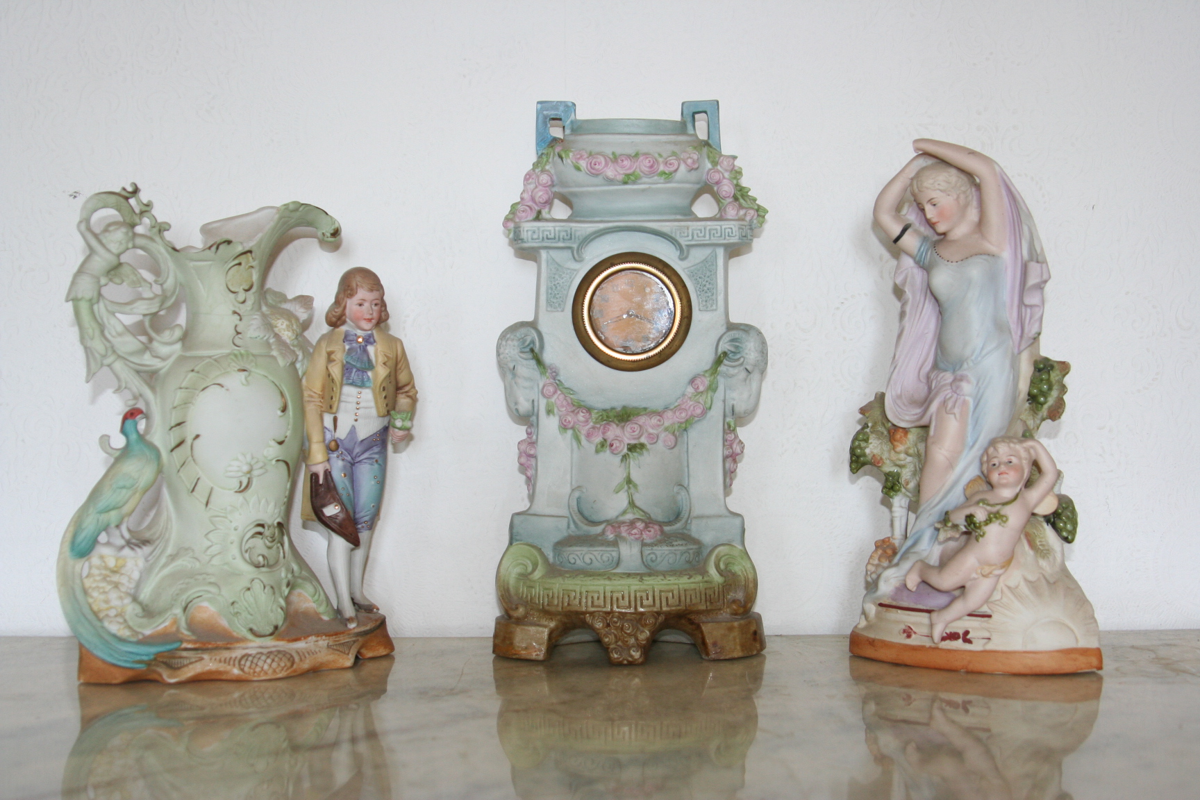 Antique German Porcelain Clock